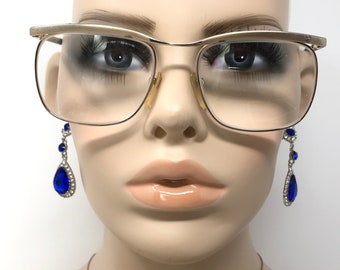 Vintage Damen Brille Brillengestell Gold Quadrat Gebraucht Brillengestelle Retro
