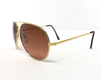 Vintage Pilot Sunglasses Gold Oversized Sun Shades Frames Glasses Retro Unisex Mens Ladies