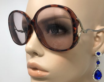 Vintage Pansy Eyeglasses Glasses Frames Brown Tortoise Oversized Eyeglasses Frame Retro