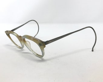 Vintage Kids Eyeglasses Glasses Frame Grey Amber Coiled Arms Used Eyeglass Frames Retro