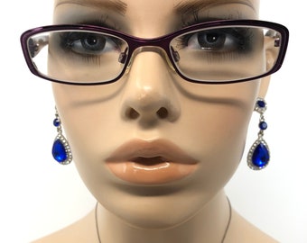 Lunettes de vue Specsavers Jadie vintage Montures de lunettes rectangulaires violettes rétro