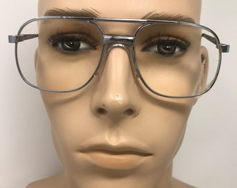 Vintage CBM Ceasar Eyeglasses Glasses Frames Silver Pilot Eyeglasses Frame Retro