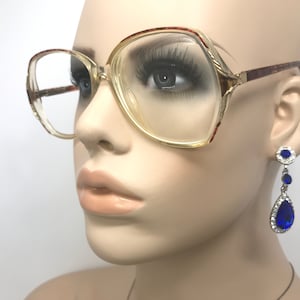 Vintage Exclusive Cindy Eyeglasses Glasses Frame Red Clear Square Used Eyeglasses Frames Retro