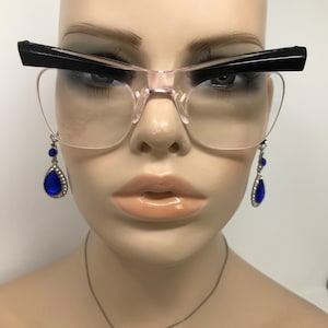 Vintage Browline Ladies Eyeglasses Glasses Frames Black Half Rim  Eyeglasses Frame Retro