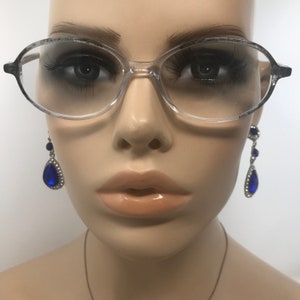 Vintage Ladies Eyeglasses Glasses Frames Grey Clear Oval Eyeglasses Frame Retro