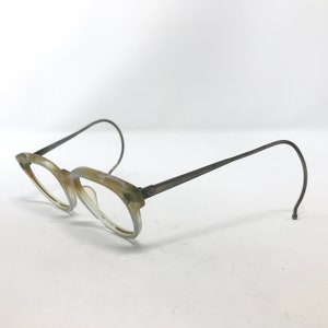 Vintage Kids Eyeglasses Glasses Frame Grey Amber Coiled Arms Used Eyeglass Frames Retro