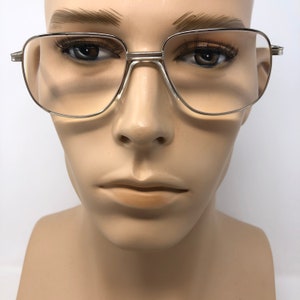 Vintage Specsavers Manfred Eyeglasses Glasses Frame Silver Square Metal Used Eyeglass Frames Retro