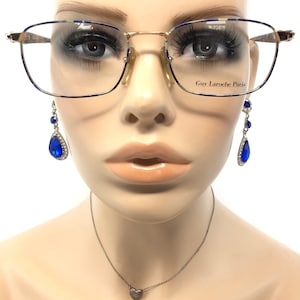 Vintage Guy Laroche Paris ML2369 NOS Eyeglasses Glasses Frames Blue Square Eyeglasses Frame Retro