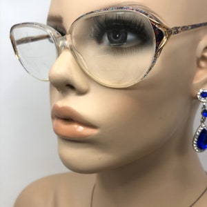 Vintage Dunelm Chantelle 025 Okulary Oprawki Okularów Przezroczyste Różowe Owalne Używane Oprawki Okularów Retro