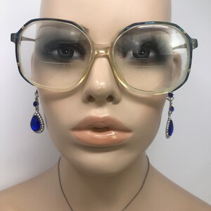 Vintage Specsavers Caroline Eyeglasses Glasses Frames Blue Square Eyeglasses Frame Retro