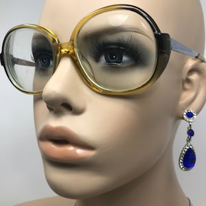 Vintage Cobra 3047 Eyeglasses Glasses Frame Black Gold Round Horn Rimmed Used Eyeglass Frames Retro Austria