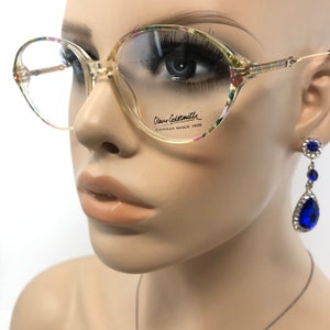 Vintage Owalne Okulary Oliver Goldsmith OG 185 Oprawki Różowe Przezroczyste Używane Oprawki Do Okularów Retro