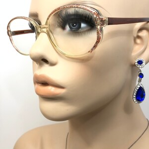 Vintage Evelyn Eyeglasses Glasses Frame Brown Oval Used Eyeglass Frames Retro