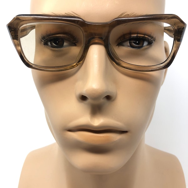 Vintage Geek Eyeglasses Glasses Frame Brown Square Used Eyeglass Frames Retro England