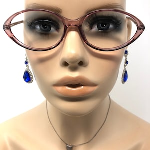 vintage Dollond & Aitchison Evia Lunettes Lunettes Cadres Rose Ovale Lunettes Cadre Rétro