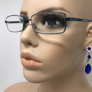 Vintage Iceberg Mod IC071 Eyeglasses Glasses Frame Blue Rectangular Used Eyeglass Frames Retro