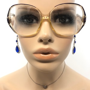 Vintage Ladies Eyeglasses Glasses Frames Purple Clear Square Eyeglasses Frame Retro
