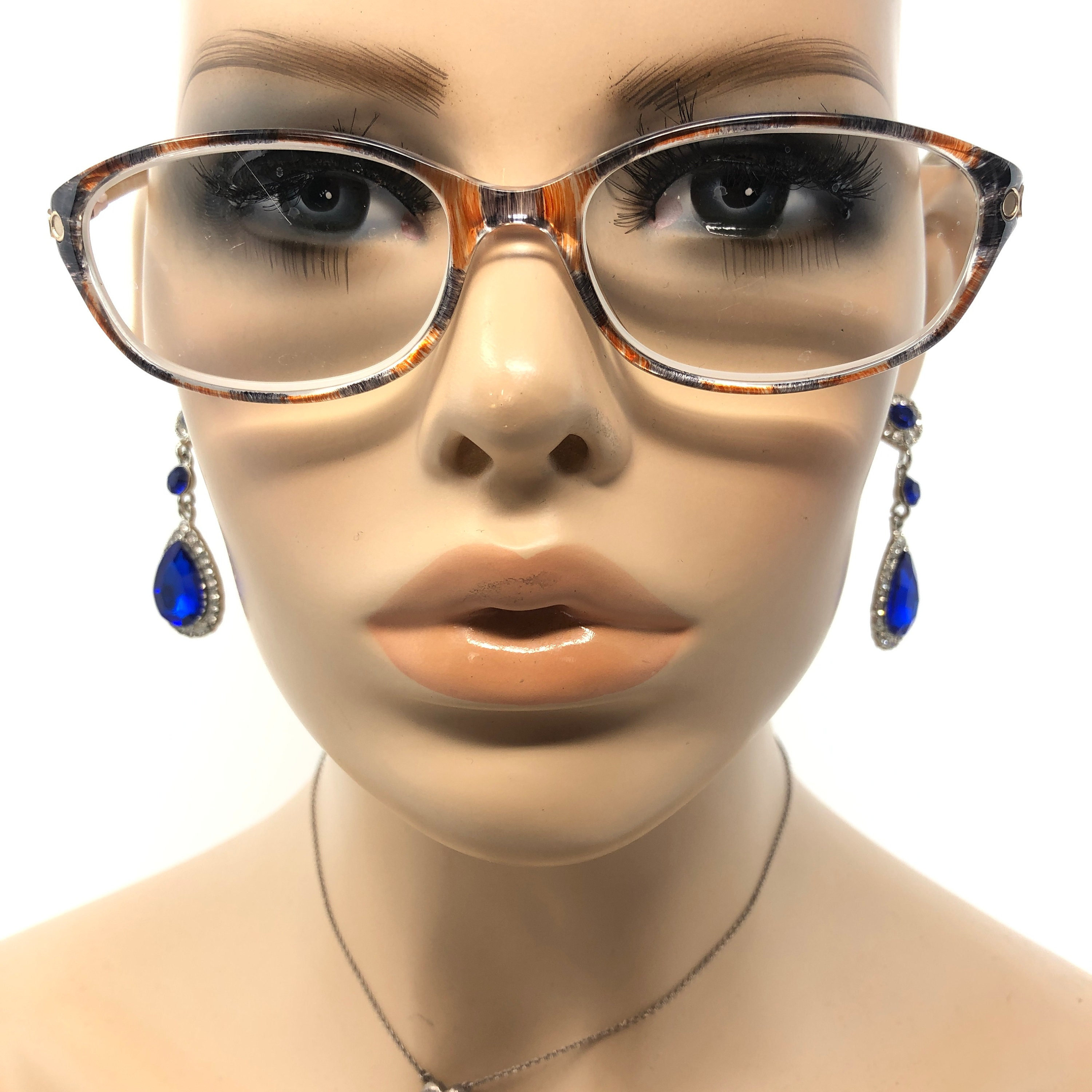 Vintage Oval Eyeglasses Glasses Frames Brown Grey Patchwork Eyeglasses Frame Retro