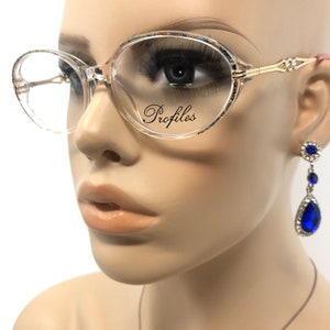 Vintage Owalne Okulary Profile 234 Okulary Ramka Przezroczyste Złoto Używane Oprawki Okularowe Retro