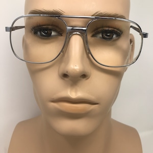 Vintage CBM Ceasar Eyeglasses Glasses Frames Silver Pilot Eyeglasses Frame Retro