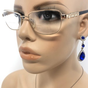 Vintage Ladies Eyeglasses Glasses Frame Gold Square Used Eyeglass Frames Retro