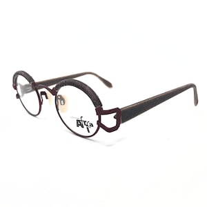 Vintage Silhouette Africa M9611 NOS Eyeglasses Glasses Frames Brown Steampunk Round Eyeglasses Frame Retro
