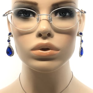 Vintage CF0905 Eyeglasses Glasses Frames Silver Oval Half Rim Eyeglasses Frame Retro