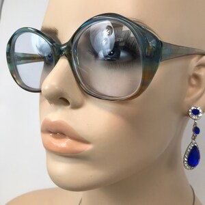 Vintage Invicta Nicola Eyeglasses Glasses Frame Blue Horn Rimmed Used Eyeglass Frames Retro