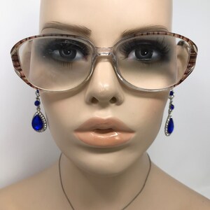 Vintage Ladies Eyeglasses Glasses Frames Brown Clear Oval Eyeglasses Frame Retro