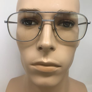 Vintage Mens Eyeglasses Glasses Frames Silver Pilot Eyeglasses Frame Retro
