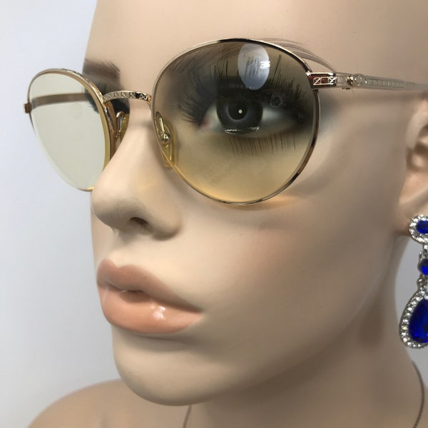 Vintage Christian Dior 2886 Lunettes de vue monture de lunettes rondes dorées utilisées montures de lunettes rétro