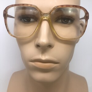 Vintage Mens Eyeglasses Glasses Frames Clear Brown Flecked Square Eyeglasses Frame Retro