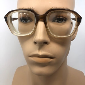 Vintage Geek Eyeglasses Louis Stone LS 7009 Glasses Frame Brown Used Eyeglass Frames Retro