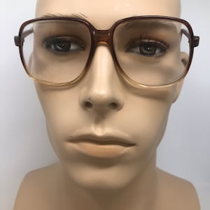 Vintage Eyecourt PR 343 Eyeglasses Glasses Frame Brown Clear Square Used Eyeglass Frames Retro