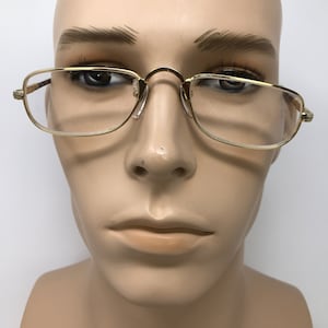 Vintage President Eyeglasses Glasses Frames Gold Oval Half Moon Eyeglasses Frame Retro