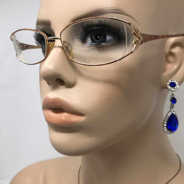 Vintage Sophie Loren M2060 Eyeglasses Glasses Frames Gold Oval Eyeglasses Frame Retro