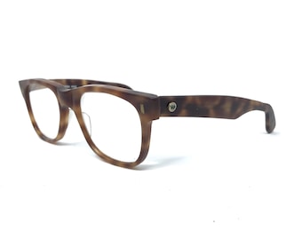 Montura de gafas Rodenstock 9792A vintage, montura de gafas cuadrada de color marrón con diseño de tortuga, estilo retro