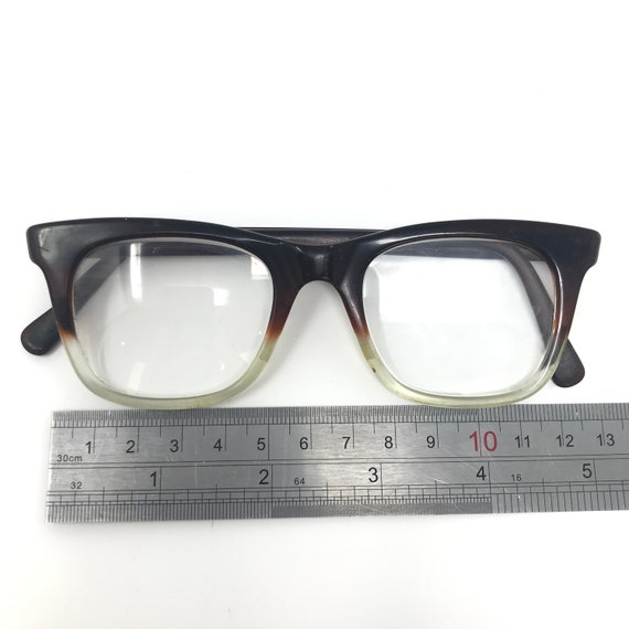 Vintage Mens Geek Eyeglasses Glasses Frames Brown… - image 7