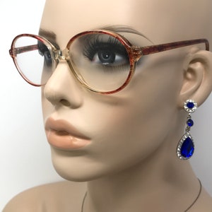 Vintage Dunelm lunettes lunettes cadre rouge clair ovale utilisé montures de lunettes rétro