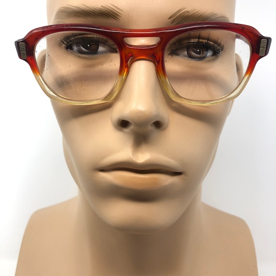 Vintage Pilot Eyeglasses AO Glasses Frame Red Clear U… Gem