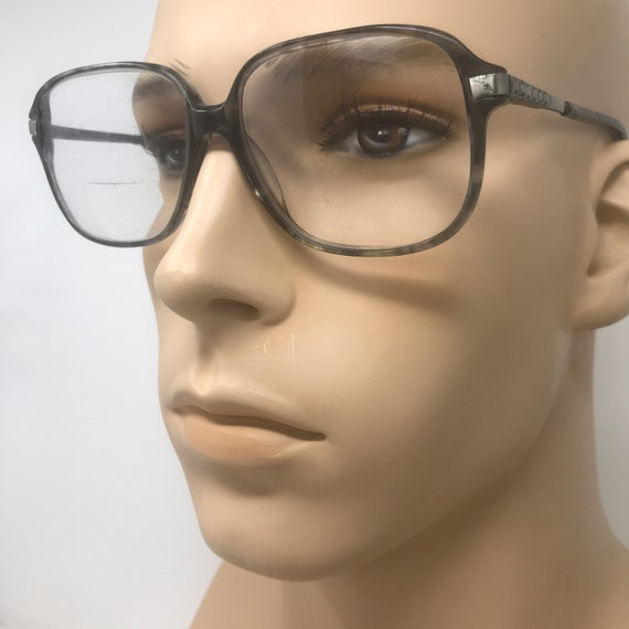 Vintage Mens Geek Eyeglasses Glasses Frames Grey … - image 2