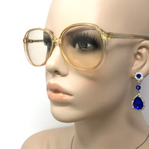 Vintage Special Eyes Okulary Oprawki Do Okularów Przezroczyste Kwadratowe Bursztynowe Używane Oprawki Do Okularów Retro