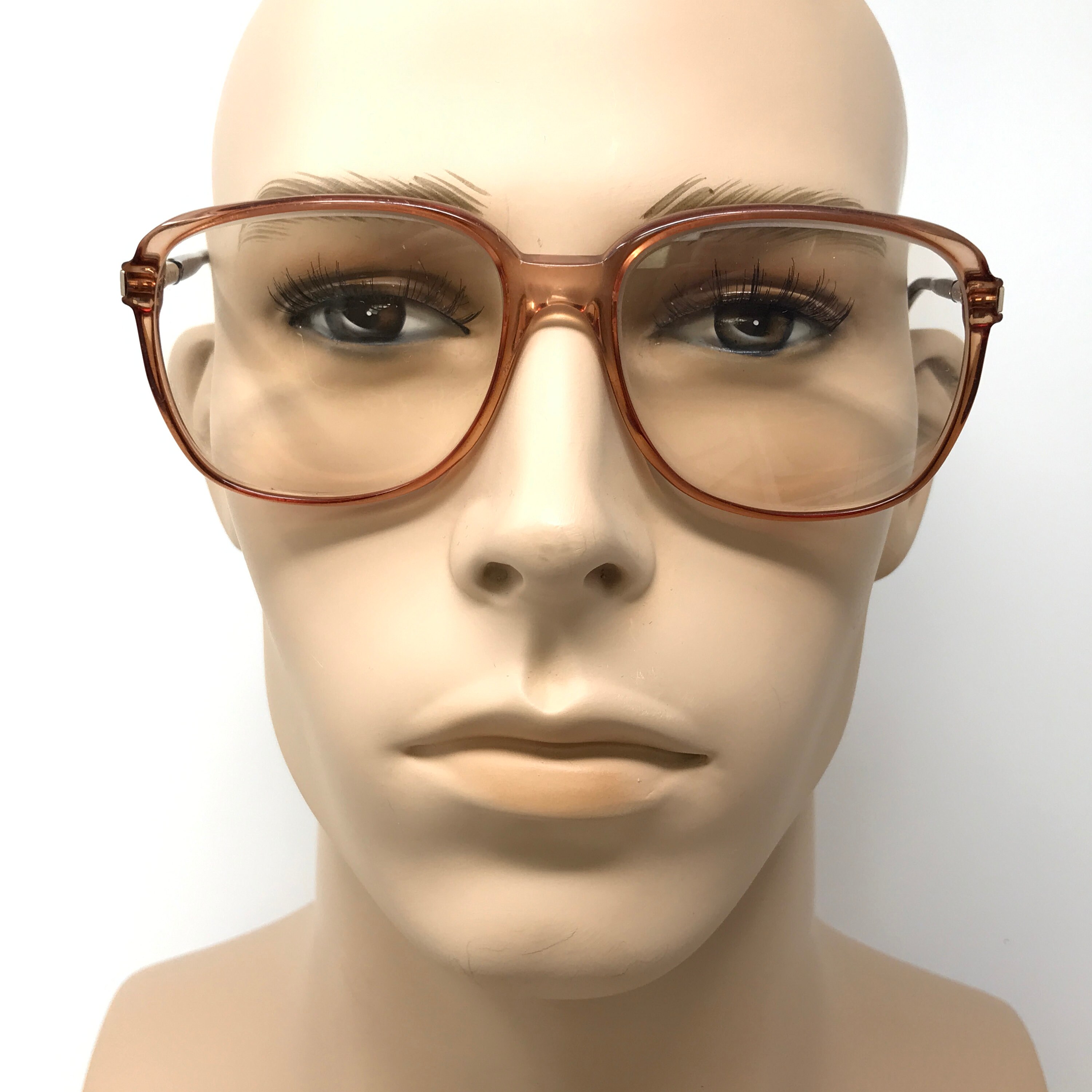 Vintage Safilo Elasta Eyeglasses Glasses Frame Brown Square Used