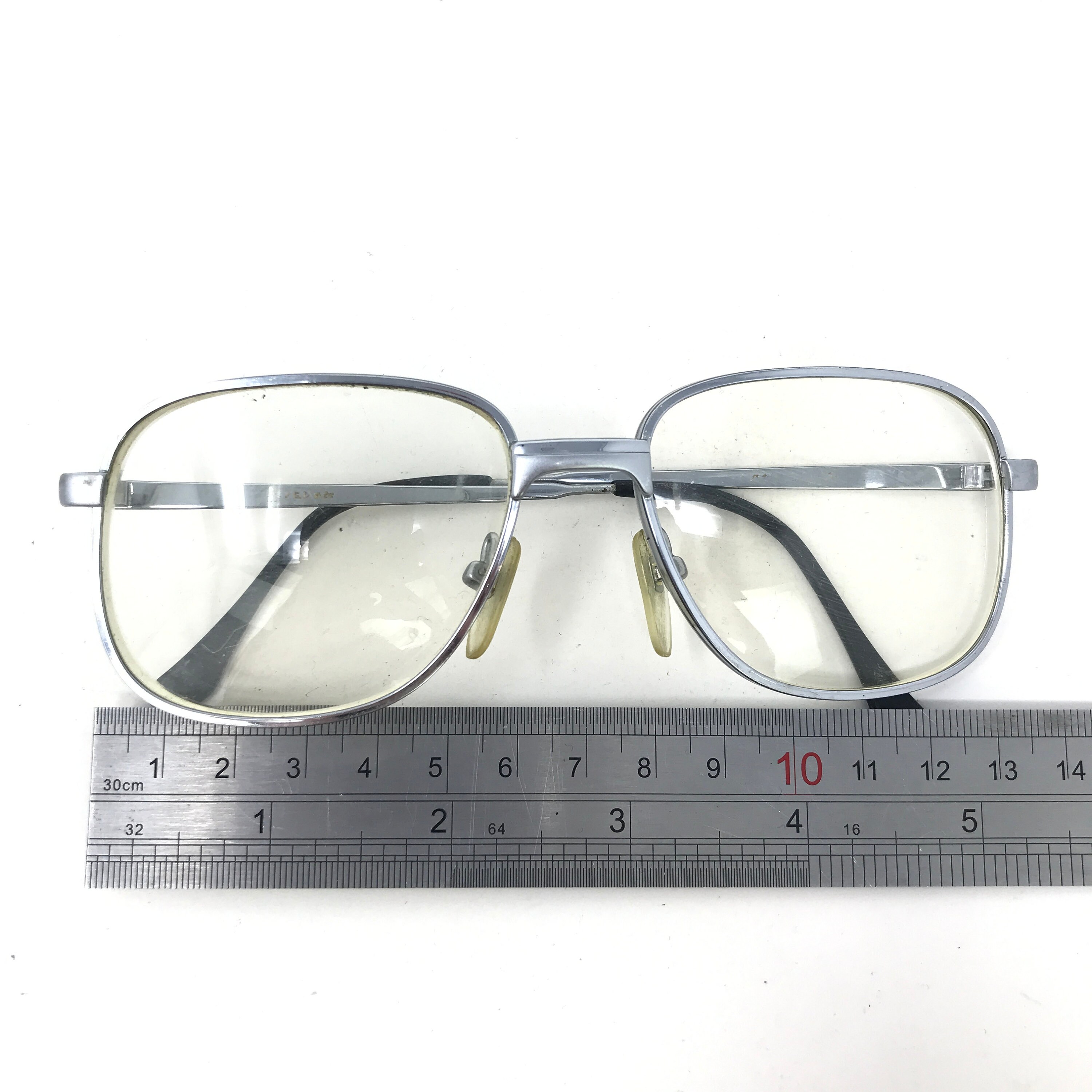 Occhiali Vista Uomo Vintage 80s – Montatura Oversize Argento – Lenti Chiare UV400