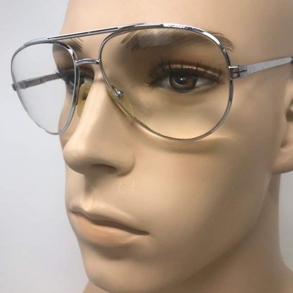 Vintage Mens Pilot Eyeglasses Glasses Frames Silv… - image 2