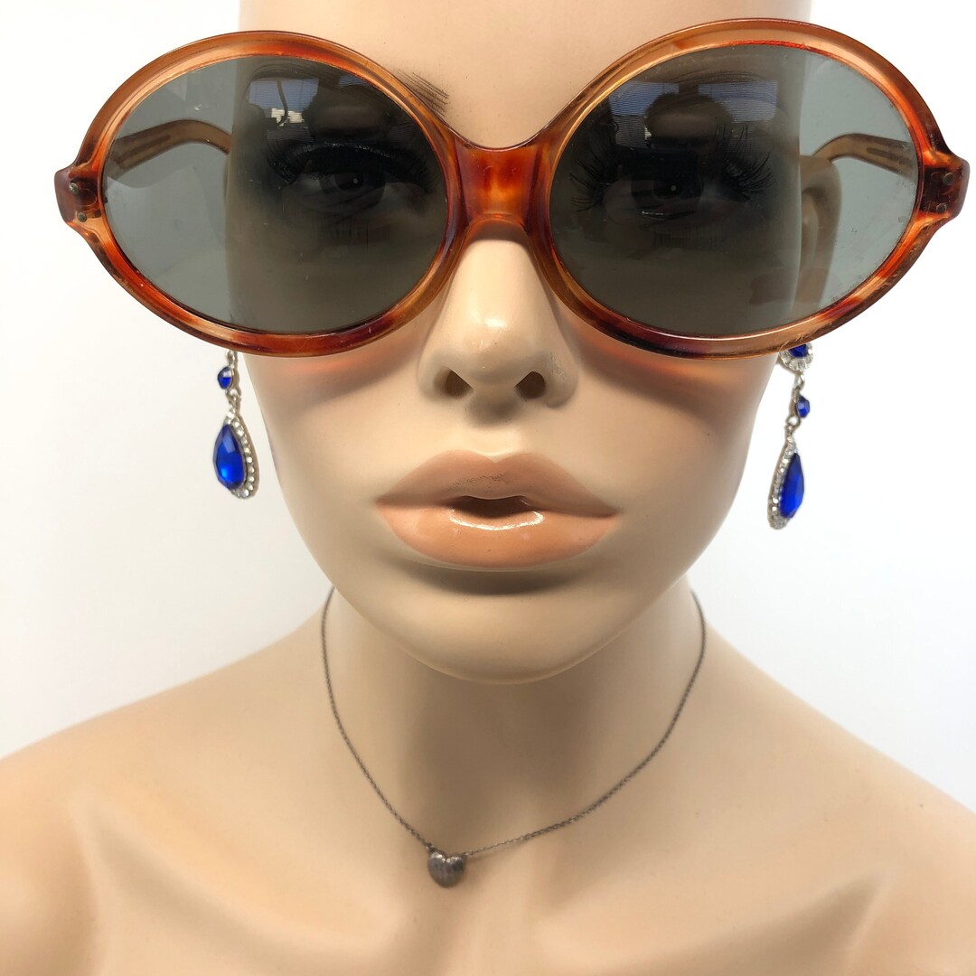 Vintage Polaroid Sunglasses Brown Oversized Oval Polarised Sun Shades ...