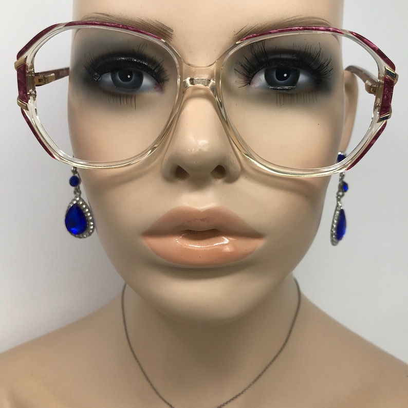 Vintage Specsavers Gaynor Eyeglasses Glasses Frames Red Square Eyeglasses Frame Retro image 1