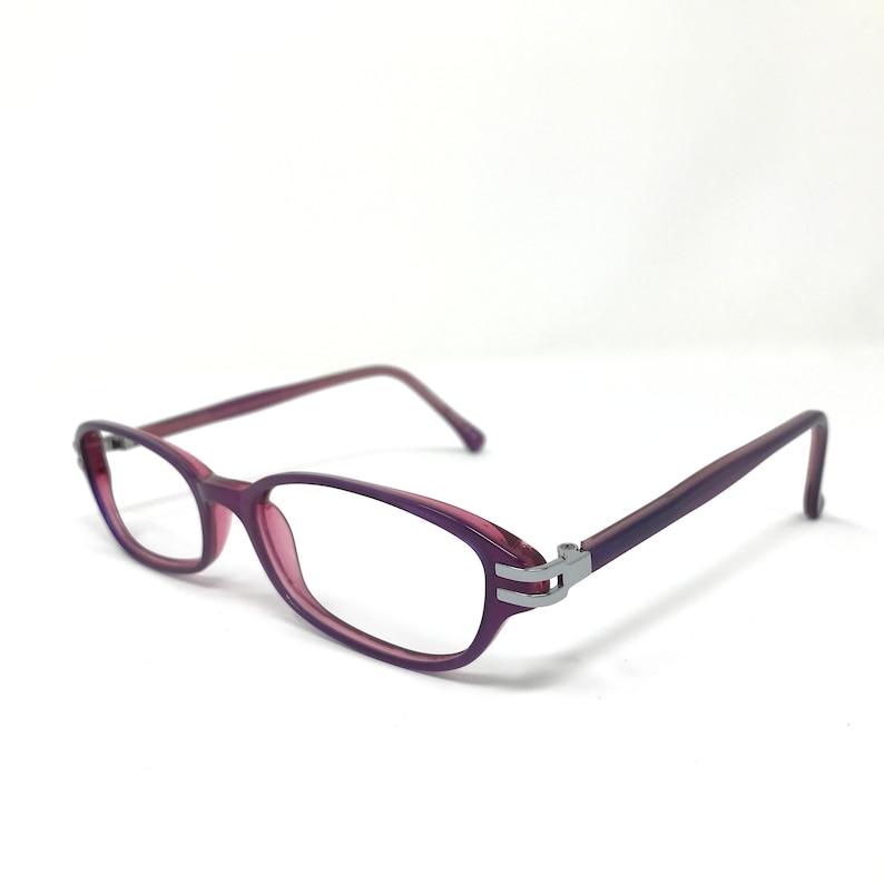 Vintage Specsavers Unisex 122 Glasögonbågar Lila Ovala Glasögonbågar Retro Herr Dam bild 1
