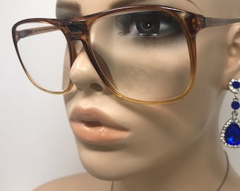 vintage Terri Brogan 8826 monture de lunettes de vue monture de lunettes pilote oversize marron rétro