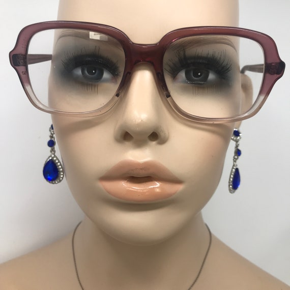 Vintage Ladies Geek Eyeglasses Glasses Frames Pink Square Eyeglasses Frame Retro